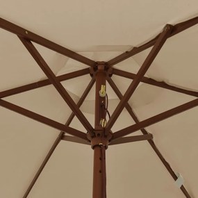 tópszínű kerti napernyő fa rúddal 196 x 231 cm