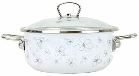 Belis Smaltált serpenyő fedéllel Premium, fehér,20 cm, 2,3 l, 2,3 l
