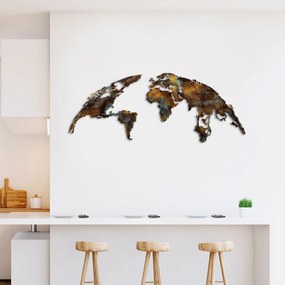 Fém fali dekoráció, World Map Medium - 3