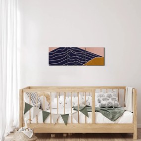 Kép - Nap a hegyek felett (órával) (90x30 cm)