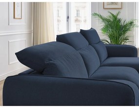 Sötétkék kinyitható sarokkanapé (variálható) Achille – Bobochic Paris