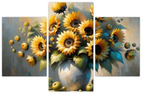 Kép – Napraforgós váza (90x60 cm)