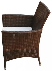 7-részes barna kültéri polyrattan étkezőszett párnákkal