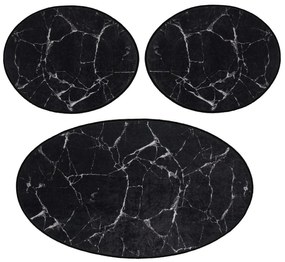 Fürdőszobaszőnyeg Szett (3 db) Marble - Fekete