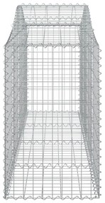 6 db íves horganyzott vas gabion kosár 200x50x80/100 cm