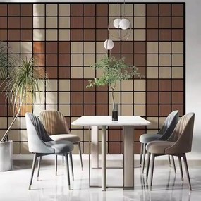 Freja Fa kockás akusztikus falipanel 60x60x1,8cm - világos tölgy - Szürke tölgy