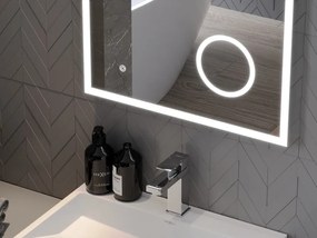 Mexen Kala, LED fürdoszobai tükör háttérvilágítással és kozmetikai tükörrel 60 x 80 cm, 6000K, páramentes, 9820-060-080-611-00