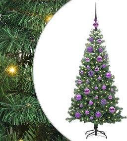 vidaXL Karácsonyfa 150 LED-del állvánnyal Zöld 120 cm PVC