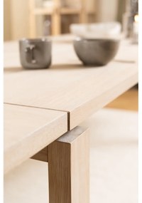 Bővíthető étkezőasztal tölgyfa dekoros asztallappal 100x200 cm Linley – Actona