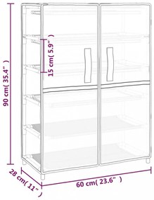 fekete szövet cipősszekrény 60 x 28 x 90 cm