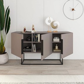 Szürke-bézs alacsony komód 150x80 cm Titan – Marckeric