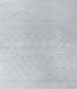 Öntapadós matrica, 2 cm-es, számlap, fehér (LUIN126)