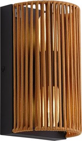 Japandi fali lámpa narancssárga, fekete és kötél IP44 - Jayla