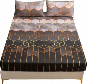 Gumis lepedő Mikroszálas Geometrikus Barna 90 x 200 cm