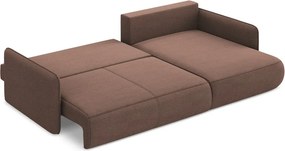 Rózsaszín kinyitható-tárolóhelyes sarokkanapé (jobb oldali) Nanea – Makamii