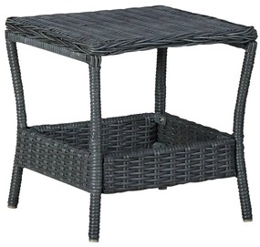 vidaXL sötétszürke polyrattan kerti asztal 45 x 45 x 46,5 cm