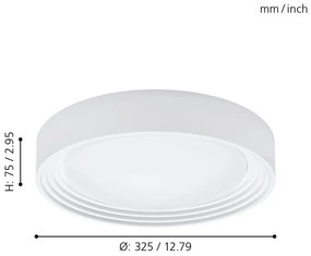 Eglo ONTANEDA 1 95693 fürdőszobai mennyezetlámpa, 11W LED, 3000K, 950 lm, IP44