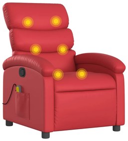 piros műbőr dönthető masszázsfotel