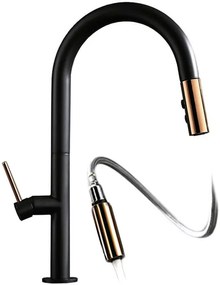 REA APOLLO Black/Rose Gold mosogató csaptelep