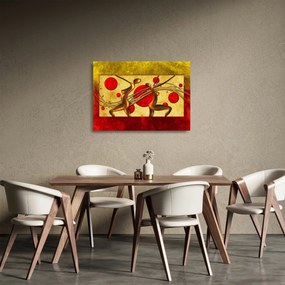 Absztrakt kép két nővel (üvegen) (70x50 cm)