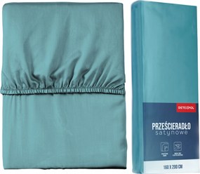 Mikroszatén Gumis Lepedő 160x200 Világos Türkizkék