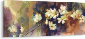 Kép - fehér magnólia, festmény (120x50 cm)