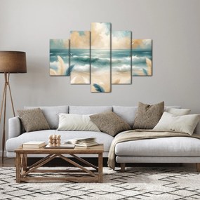 Kép – Festett strand lágy színekben (150x105 cm)