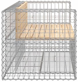 tömör fenyőfa gabion kerti pad 143x71x65,5 cm