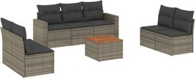vidaXL 8 részes szürke polyrattan kerti ülőgarnitúra párnákkal