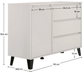 BOGAN 1D3S komód, kasmír