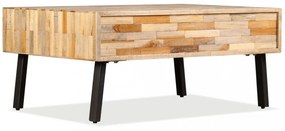 tömör újrahasznosított tíkfa dohányzóasztal 90 x 65 x 40 cm