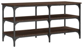 barna tölgy színű szerelt fa cipőtároló pad 100 x 38,5 x 49 cm