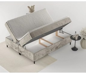Világosbarna ágyneműtartós boxspring ágy 180x200 cm Araya – Maison de Rêve