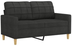 vidaXL 2 személyes fekete szövet kanapé díszpárnákkal 120 cm