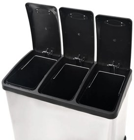 rozsdamentes acél lábpedálos szelektív szemeteskuka 24 L