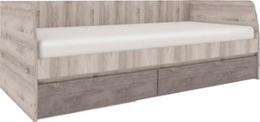 Ágy 2S, 90x200, nairobi gesztenye/onix, JESI NEW