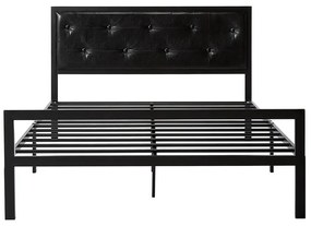 Hanna fém ágykeret ajándék ágyráccsal, több méretben és színben-Fekete 160x200 cm-es-fekete
