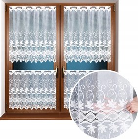 Irigy Hónaljmirigy Kész Fehér 150x70 Rövid Jacquard Konyha Függöny