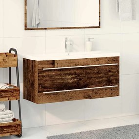 Mosdókagylós szekrény fiókkal 2 pcs Régi fa 100 x 38.5 x 48 cm