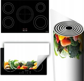 Vinil Tűzhelyvédő Szőnyeg Asztallap 90x52 fehér zöldségek