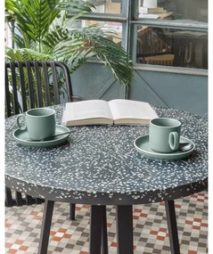 Tella fekete kerti asztal kő asztallappal, ø 70 cm - Kave Home