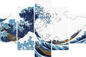 Kép - japán rajz, hullámok (150x105 cm)