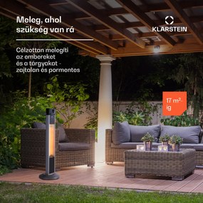 Blumfeldt Heat Guru infravörös hősugárzó, 2000 W, 3 melegítő fokozat, állványos, távirányító, ezüst