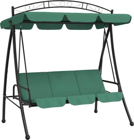vidaXL zöld szövet és acél baldachinos kerti hintapad 198 cm