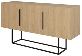 Natúr színű alacsony komód tölgyfa dekorral 150x80 cm Titan – Marckeric