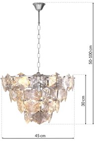 Csillár láncon DIANA 6xE14/40W/230V matt króm