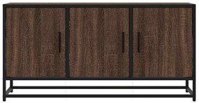 barna tölgy színű szerelt fa és fém TV-szekrény 100x35x50 cm
