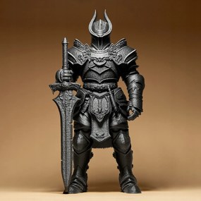 Lovag Harcos Kard Figura Szobor Dekoráció 3D nyomtatás 20cm