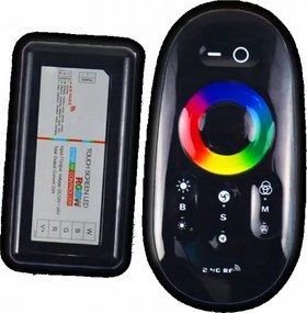Rgb+w Led Szalag Vezérlő Távirányítóval 12-24V 24A 244W Fekete