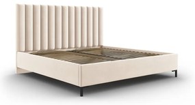 Bézs kárpitozott ágyneműtartós franciaágy ágyráccsal 180x200 cm Casey – Mazzini Beds